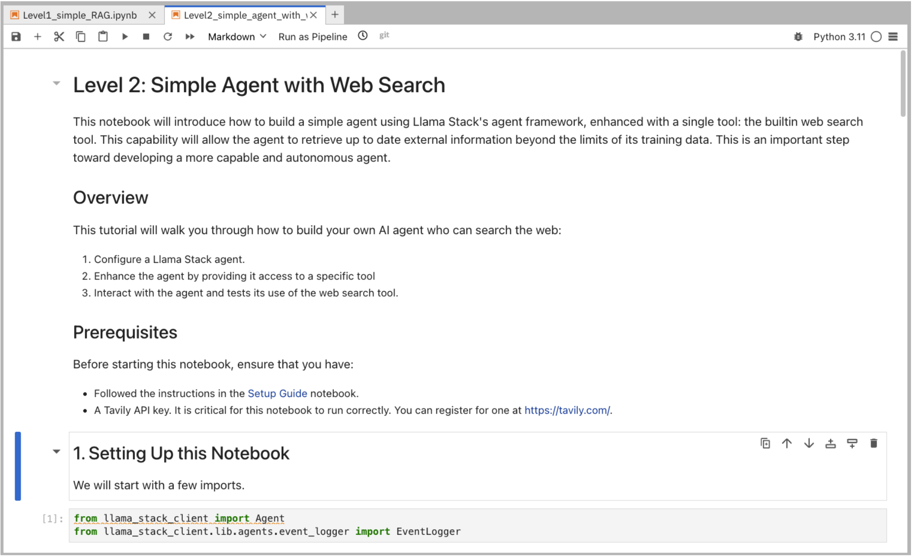 Level 2 - Simple Agent with websearch