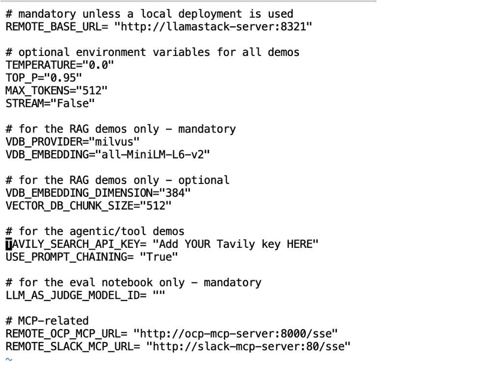 Update .env file