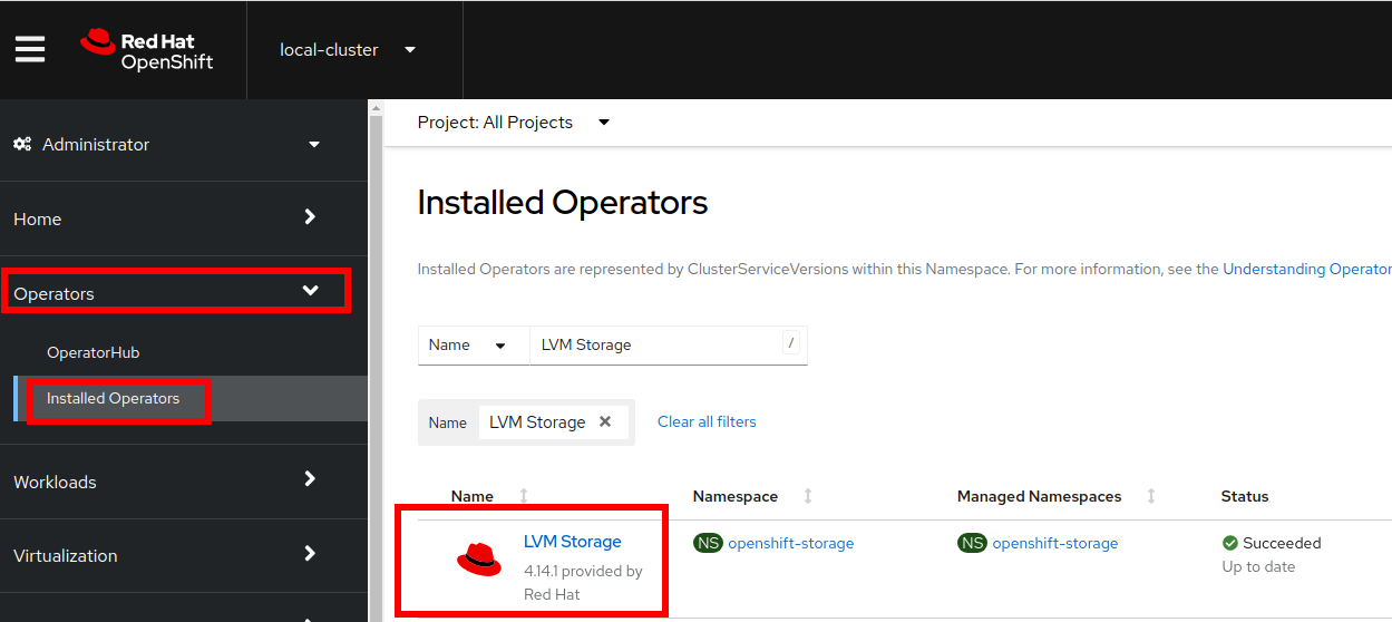 10 LVM Storage Operator