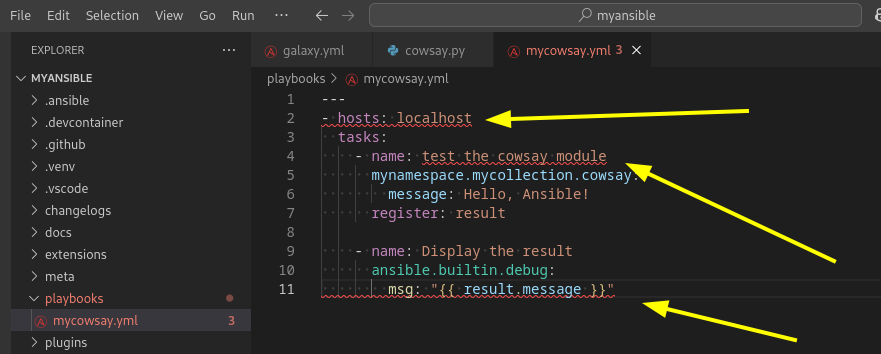 Ansible Lint warnings in VS Code