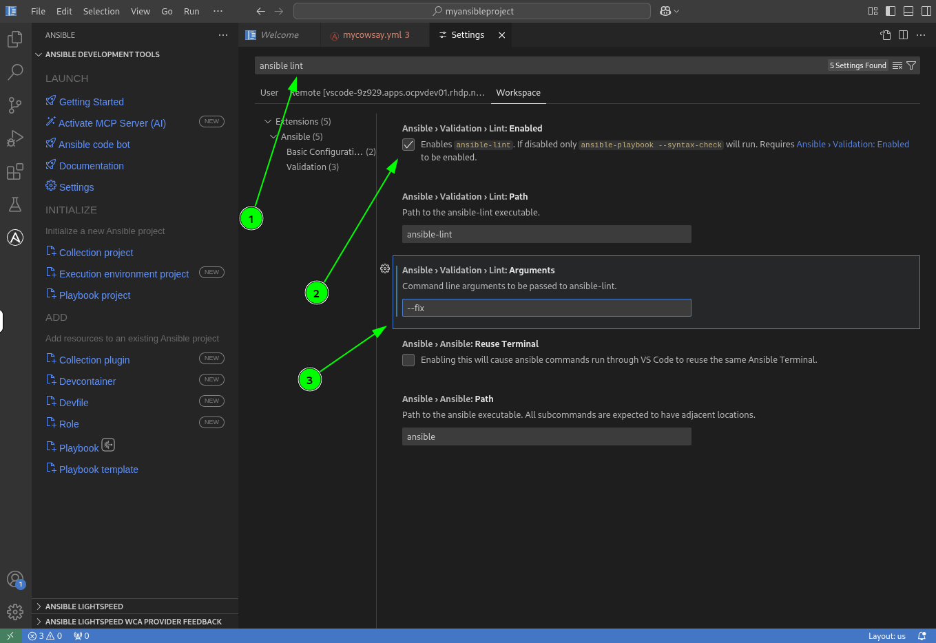 Ansible Lint settings
