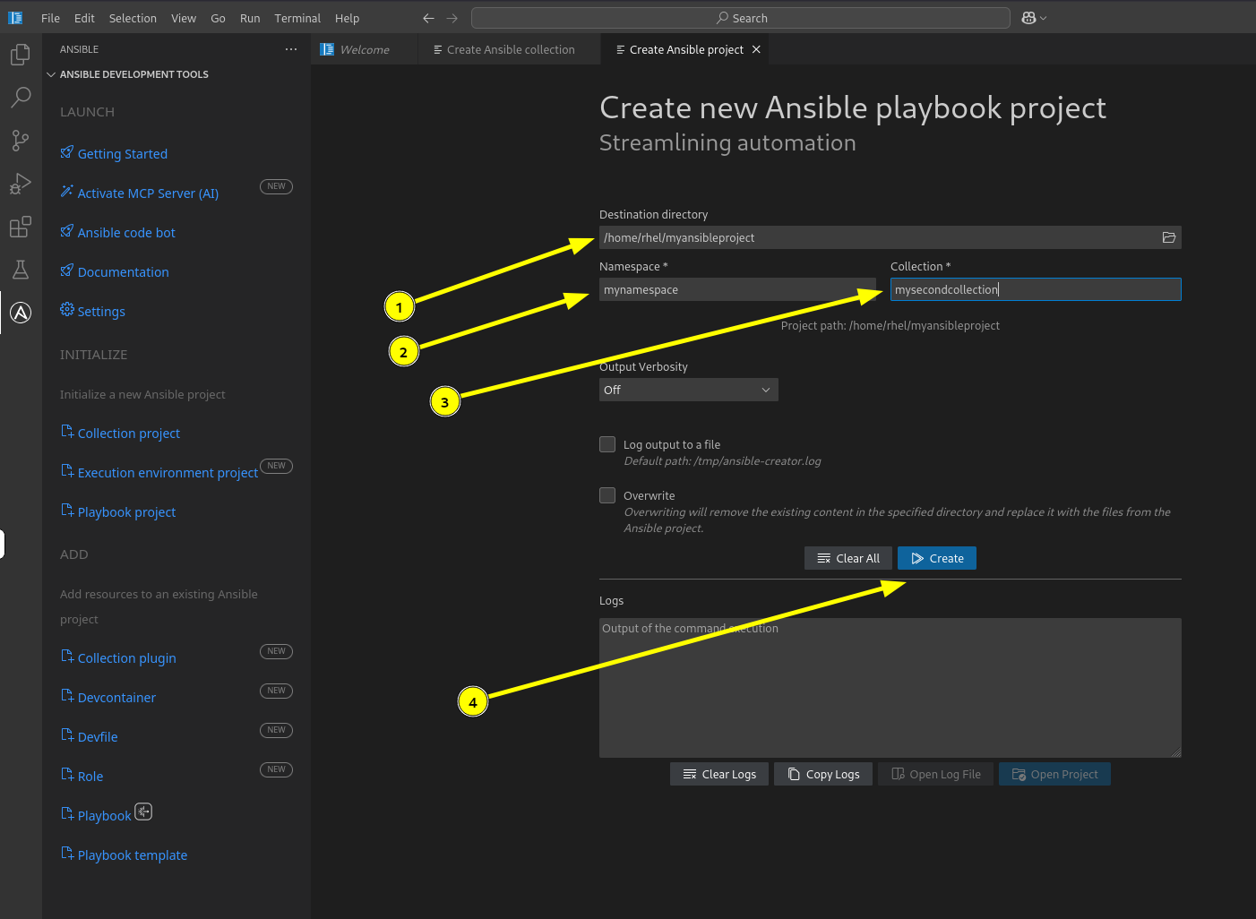 Creating a Playbook project