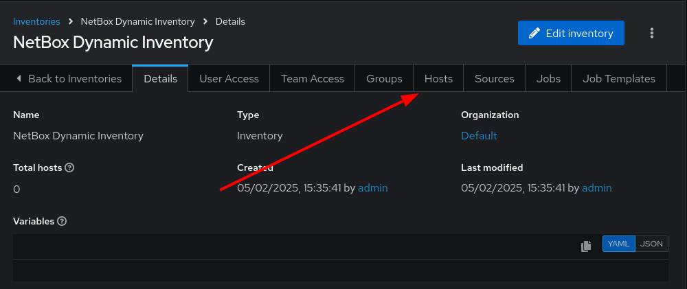 Empty Hosts Tab