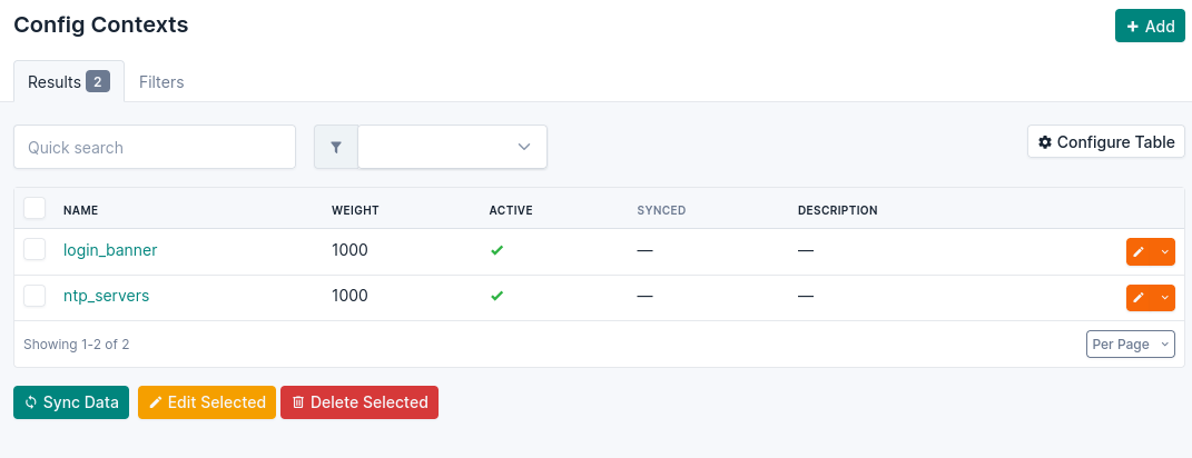 NetBox Config Contexts