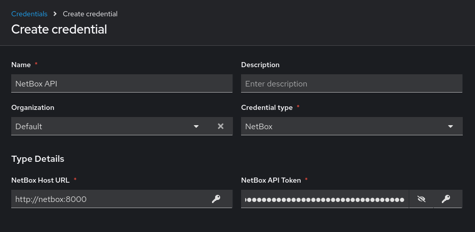 NetBox Credential Configuration