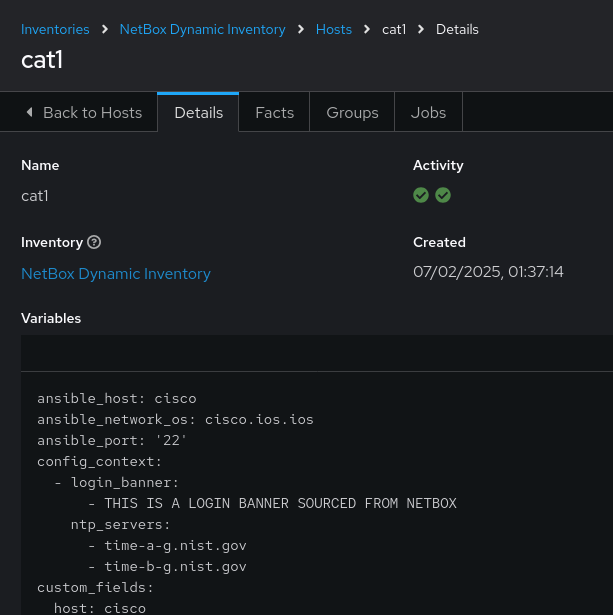 Current cat1 Configuration