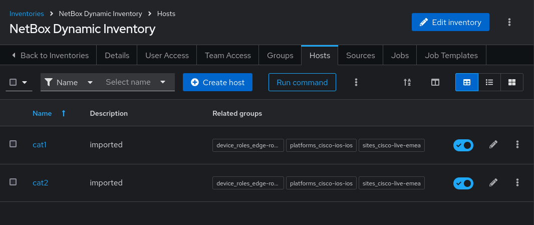 cat2 Configuration from NetBox