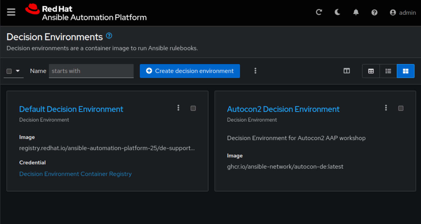 EDA Controller Decision Environments