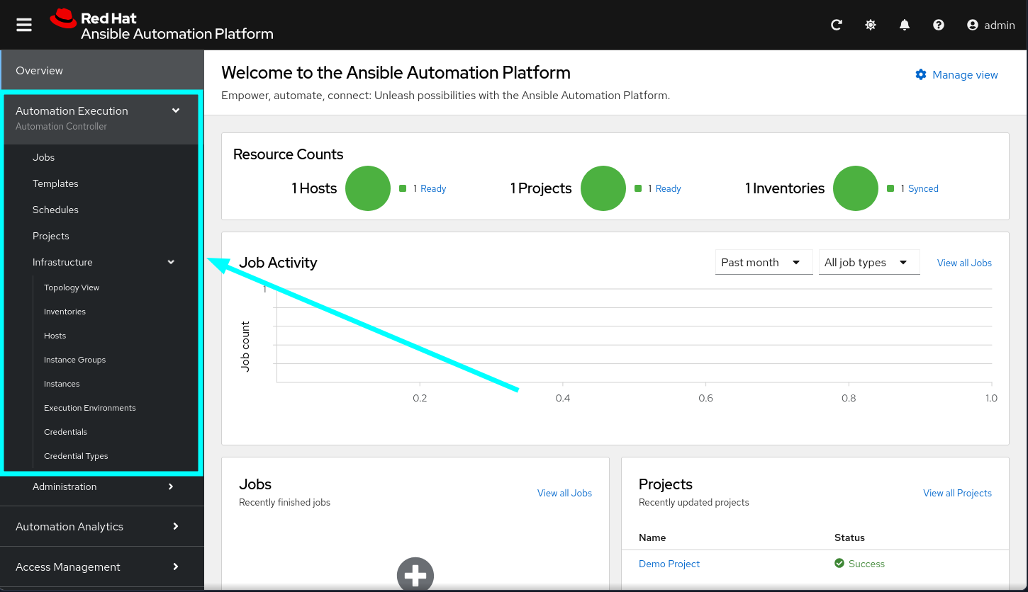 Automation Execution menu highlighted