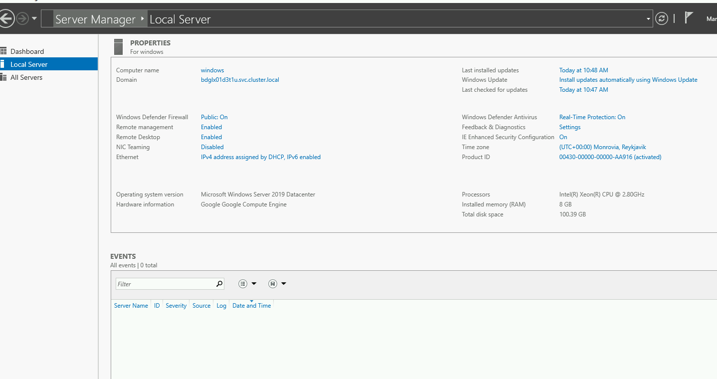 Active Directory Services Configuration