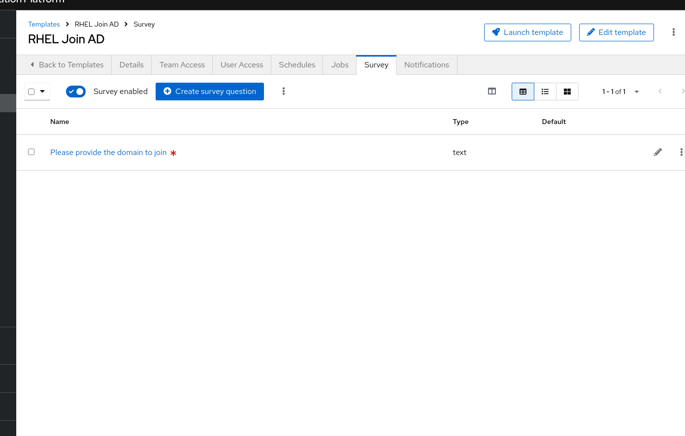 Survey Enable Toggle