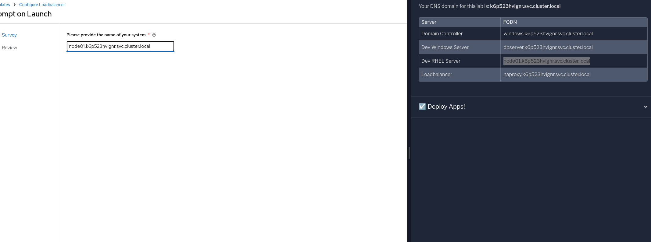 HAProxy Configuration Input
