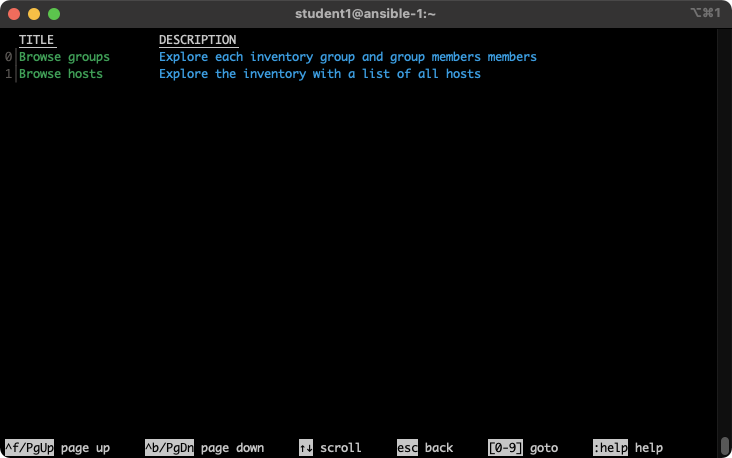 ansible-navigator TUI