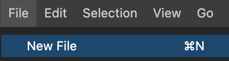 New file in VS Code