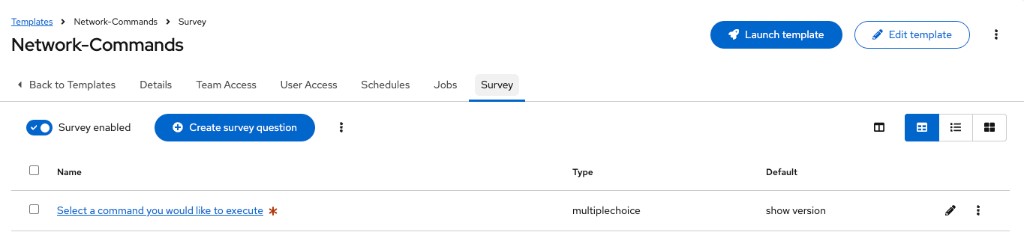 Survey enabled