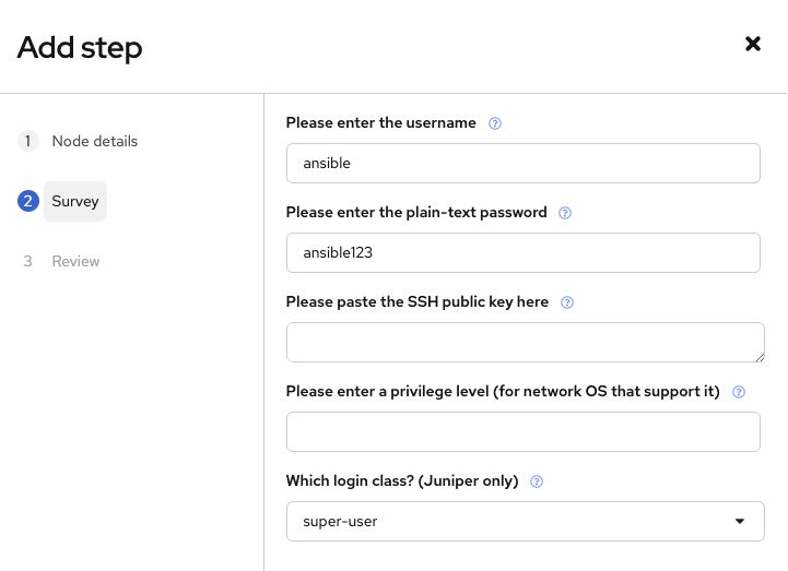 User survey
