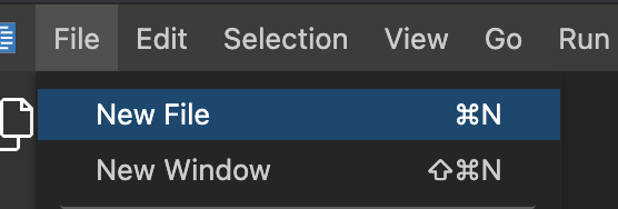 VS Code new file